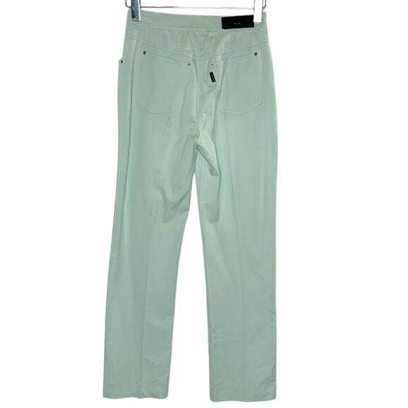 Weekend Max Mara 8 Womens Cotton Blend Straight Leg Pants Mint - Picture 2 of 8